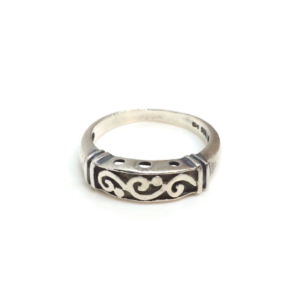 VINTAGE STERLING RING Scrollwork Band Boho Size 8 925 Silver